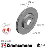 Передний тормозной диск 312x25 280319520 Otto Zimmermann CoatZ