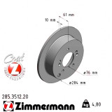 Задний тормозной диск 284x10 285351220 Otto Zimmermann CoatZ