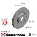 Спортивный передний тормозной диск с перфорацией 320x28 Zimmermann Sport Z
