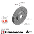 Спортивний передній гальмівний диск з перфорацією 300x28 Zimmermann Sport Z
