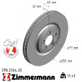 Передній гальмівний диск 355x32 Zimmermann CoatZ