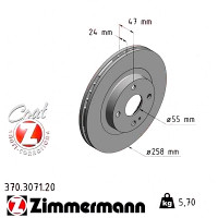 370.3071.20 Zimmermann Передний тормозной диск 258x24 на MAZDA 323 F VI (BJ) с двигателем 2.0 TD