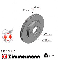 370.3081.20 Zimmermann Передний тормозной диск 258x23 на MAZDA 2 (DE_, DH_) с двигателем 1.5 MZR