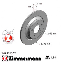 370.3085.20 Zimmermann Задний тормозной диск 302,0x11 на MAZDA 5 (CR19) с двигателем 2.0 CD