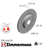 Задний тормозной диск 280x9,5 370440220 Otto Zimmermann CoatZ