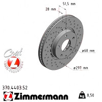 370.4403.52 Zimmermann Sport Z Спортивный передний тормозной диск с перфорацией 297x28 на MAZDA CX-5 (KF) с двигателем 2.2 D AWD