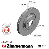 370.4405.20 Zimmermann Передний тормозной диск 320x28 на MAZDA CX-5 (KF) с двигателем 2.0