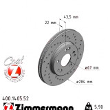 Спортивный передний тормозной диск с перфорацией 284x22 400140552 Otto Zimmermann Sport Z