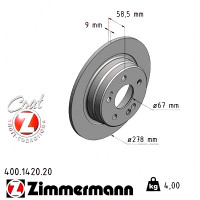 400.1420.20 Zimmermann Задний тормозной диск 278x9 на MERCEDES-BENZ SL (R129) с двигателем 280 (129.058)