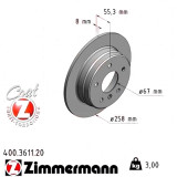 Задний тормозной диск 258x8 400361120 Otto Zimmermann CoatZ