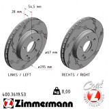 Спортивный передний тормозной диск с насечками 295x28 400361953 Otto Zimmermann Black Z