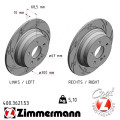Спортивный задний тормозной диск с насечками 300x10 Zimmermann Black Z