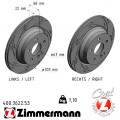 Спортивний задній гальмівний диск з насічками 300x22 Zimmermann Black Z