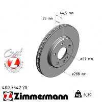 Передний тормозной диск 288x25 400364220 Otto Zimmermann CoatZ