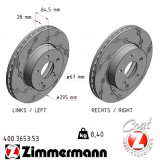 Спортивный передний тормозной диск с насечками 295x28 400365353 Otto Zimmermann Black Z