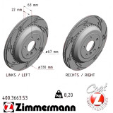 Спортивный задний тормозной диск с насечками 330x22 400366353 Otto Zimmermann Black Z