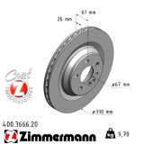 Задний тормозной диск 330x26 400366620 Otto Zimmermann CoatZ