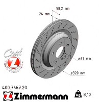 Задний тормозной диск 320x24,0 400366720 Otto Zimmermann CoatZ