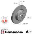 Передній гальмівний диск 295x24 Zimmermann Formula S