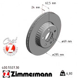 Передний тормозной диск 295x24 400550730 Otto Zimmermann Formula S
