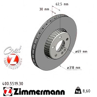 400.5519.30 Zimmermann Formula S Передний тормозной диск 318x30 на MERCEDES-BENZ C-CLASS (W205) с двигателем C 220 d 4-matic (205.005)