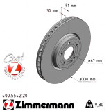 Передний тормозной диск 330x30 400554220 Otto Zimmermann CoatZ