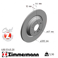 400.5545.20 Zimmermann Задний тормозной диск 320x12 на MERCEDES-BENZ A-CLASS СЕДАН (V177) с двигателем A 250 e (177.186)