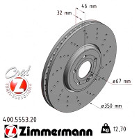 400.5553.20 Zimmermann Передний тормозной диск 350x32 на MERCEDES-BENZ A-CLASS СЕДАН (V177) с двигателем AMG A 35 4-matic (177.151)