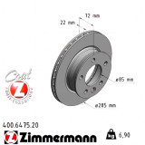 Передний тормозной диск 285x22 400647520 Otto Zimmermann CoatZ