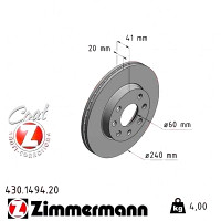 Передний тормозной диск 240x20 430149420 Otto Zimmermann CoatZ