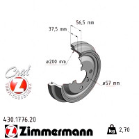 430.1776.20 Zimmermann Задний тормозной барабан 228x200 на OPEL ASTRA F (T92) с двигателем 1.6 i 16V (F19, M19)