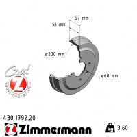 430.1792.20 Zimmermann Задний тормозной барабан 230x200 на OPEL KARL (C16) с двигателем 1.0