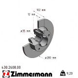 Задній гальмівний диск 280x12 430260800 Otto Zimmermann CoatZ