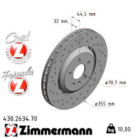 Передній гальмівний диск 355x32 430263470 Otto Zimmermann Formula Z