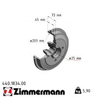 Задній гальмівний барабан 440183400 Otto Zimmermann CoatZ