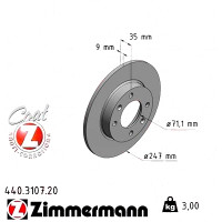 440.3107.20 Zimmermann Задний тормозной диск 247x9 на CITROËN C3 I (FC_, FN_) с двигателем 1.4 16V HDi