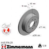 Задний тормозной диск 290x10 440311420 Otto Zimmermann CoatZ