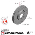 Спортивний передній гальмівний диск з перфорацією 304x28 Zimmermann Sport Z