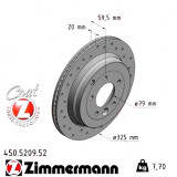 Спортивный задний тормозной диск с перфорацией 325x20 450520952 Otto Zimmermann Sport Z