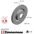 Спортивний передній гальмівний диск з перфорацією 360x30 Zimmermann Sport Z