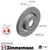 Спортивный передний тормозной диск с перфорацией 360x30 450521352 Otto Zimmermann Sport Z
