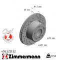 Спортивний передній гальмівний диск з перфорацією 297x25 Zimmermann Sport Z