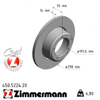 Передний тормозной диск 298x14 450522420 Otto Zimmermann CoatZ