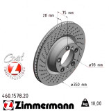Задний левый тормозной диск 350x28 460157820 Otto Zimmermann CoatZ