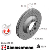 Передний левый тормозной диск 340x34,0 460450020 Otto Zimmermann CoatZ