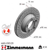 Задний правый тормозной диск 330x28 460450320 Otto Zimmermann CoatZ