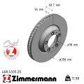 Передний правый тормозной диск 350x34 Zimmermann CoatZ