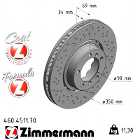 Передній правий гальмівний диск 350x34 460451170 Otto Zimmermann Formula Z