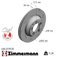 460.4519.20 Zimmermann Задний правый тормозной диск 365x28 на PORSCHE PANAMERA (971) с двигателем 4.0 Turbo (97AFF1, 97BFF1)