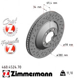 Передний левый тормозной диск 380x34 460452470 Otto Zimmermann Formula Z